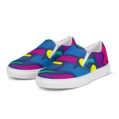 Men's Slip-On Canvas Shoes - Colorful Chaos