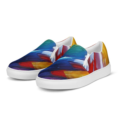 Women's Slip-On Canvas Shoes - Brushstroke Symphony