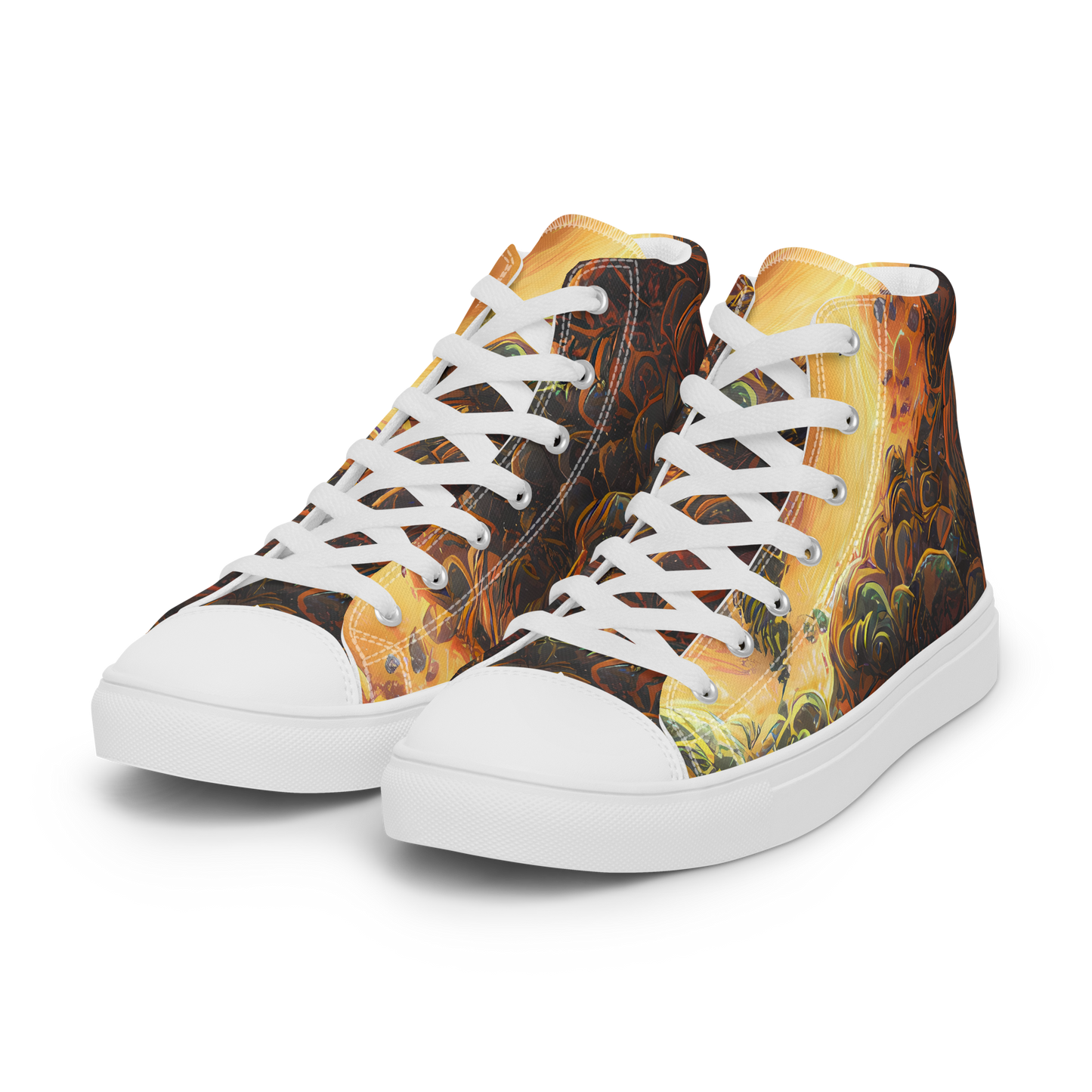 Men's High Top Canvas Shoes - Volcanic Cascade