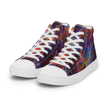 Men's High Top Canvas Shoes - Auroral Ripples