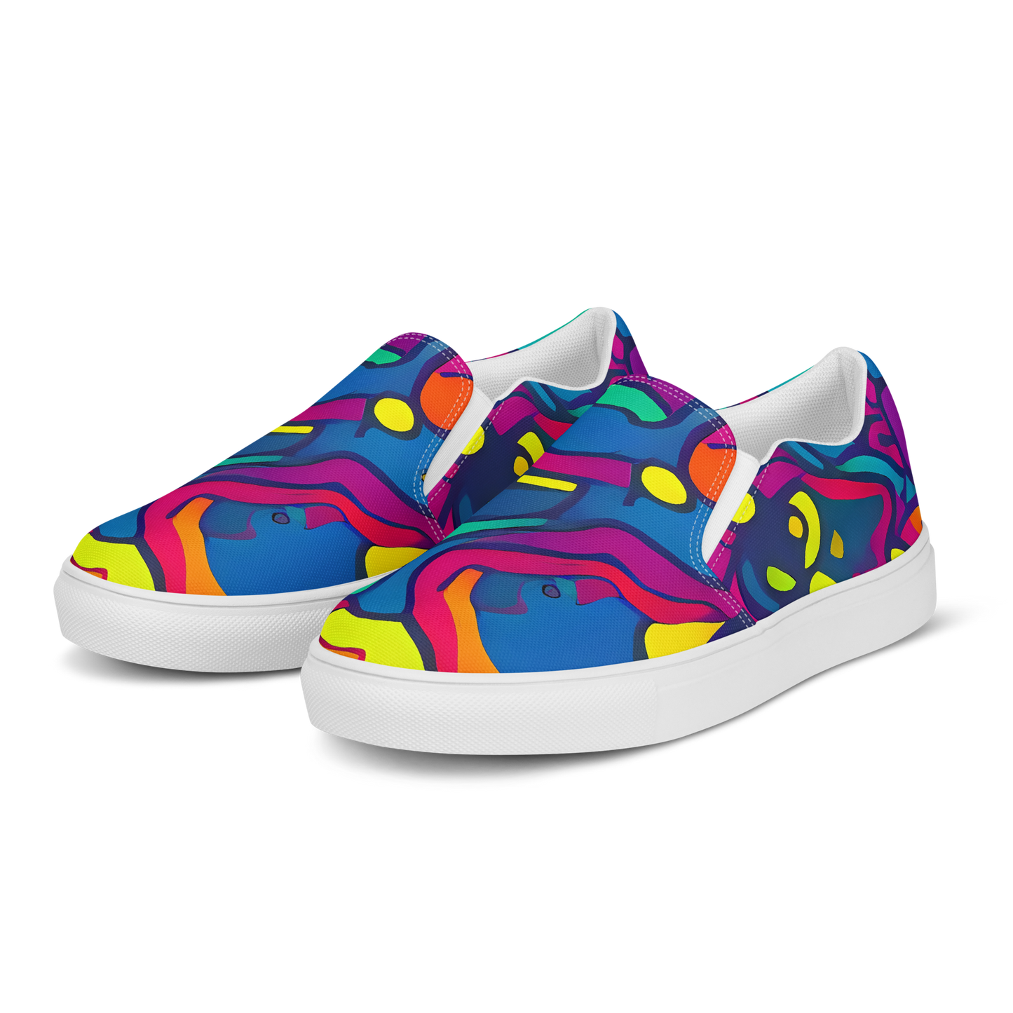 Women's Slip-On Canvas Shoes - Colorful Chaos