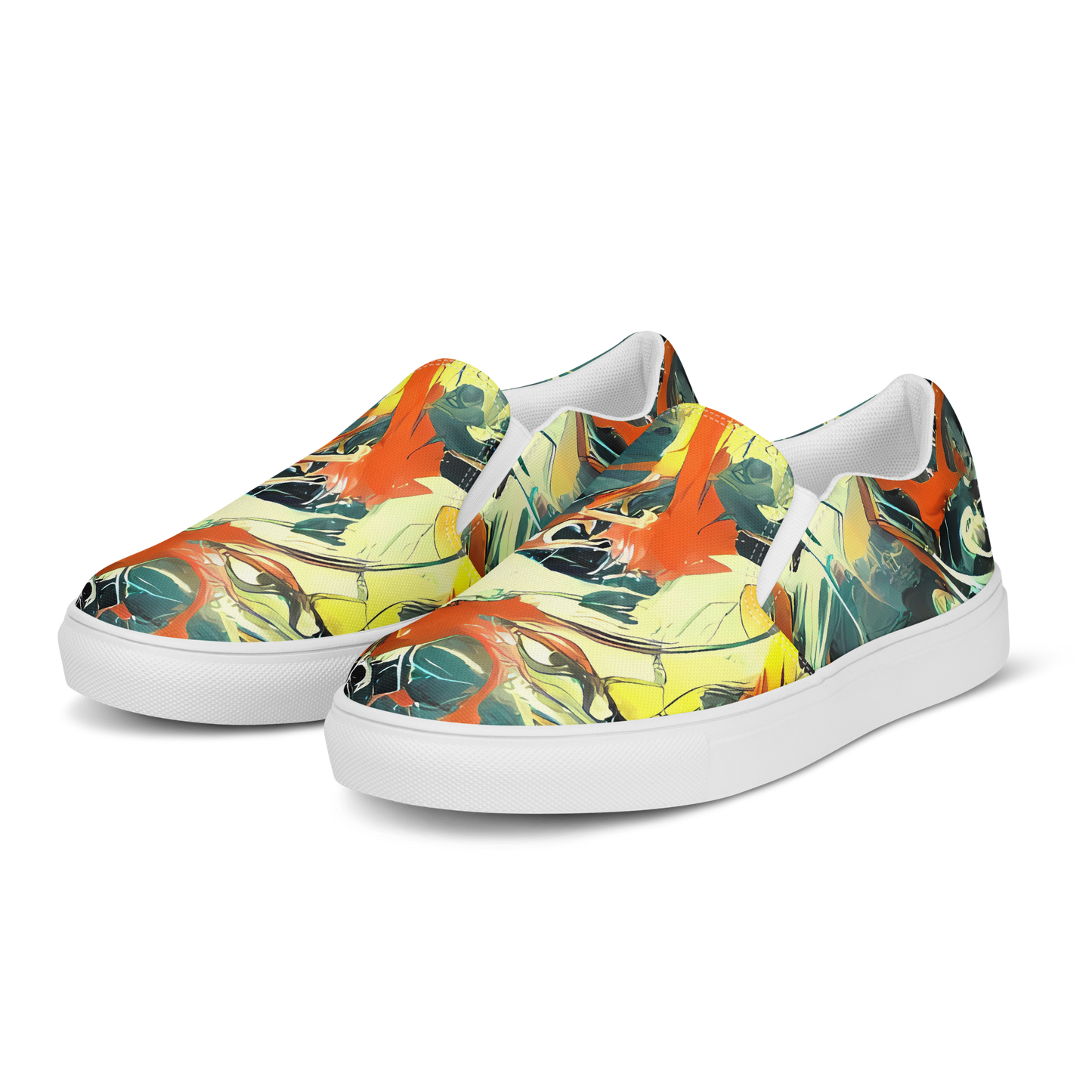 Men's Slip-On Canvas Shoes - Fluid Firestorm