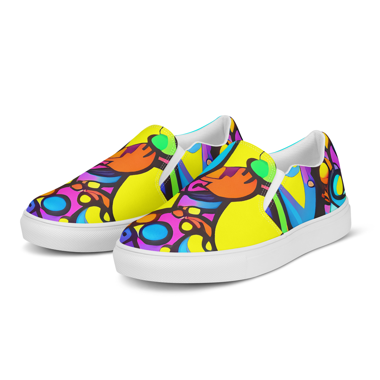 Women's Slip-On Canvas Shoes - Kaleidoscopic Flow