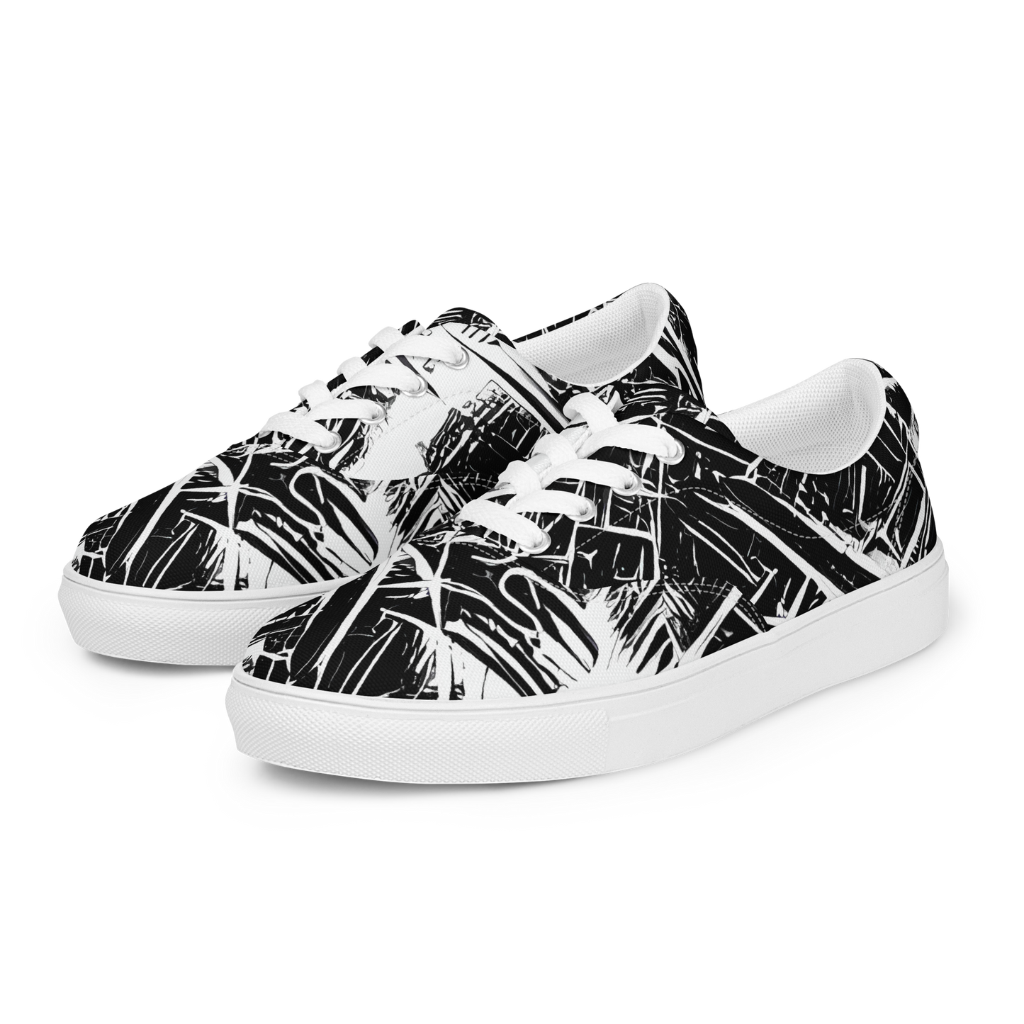 Women's Lace-Up Canvas Shoes - Ferriss Fractals