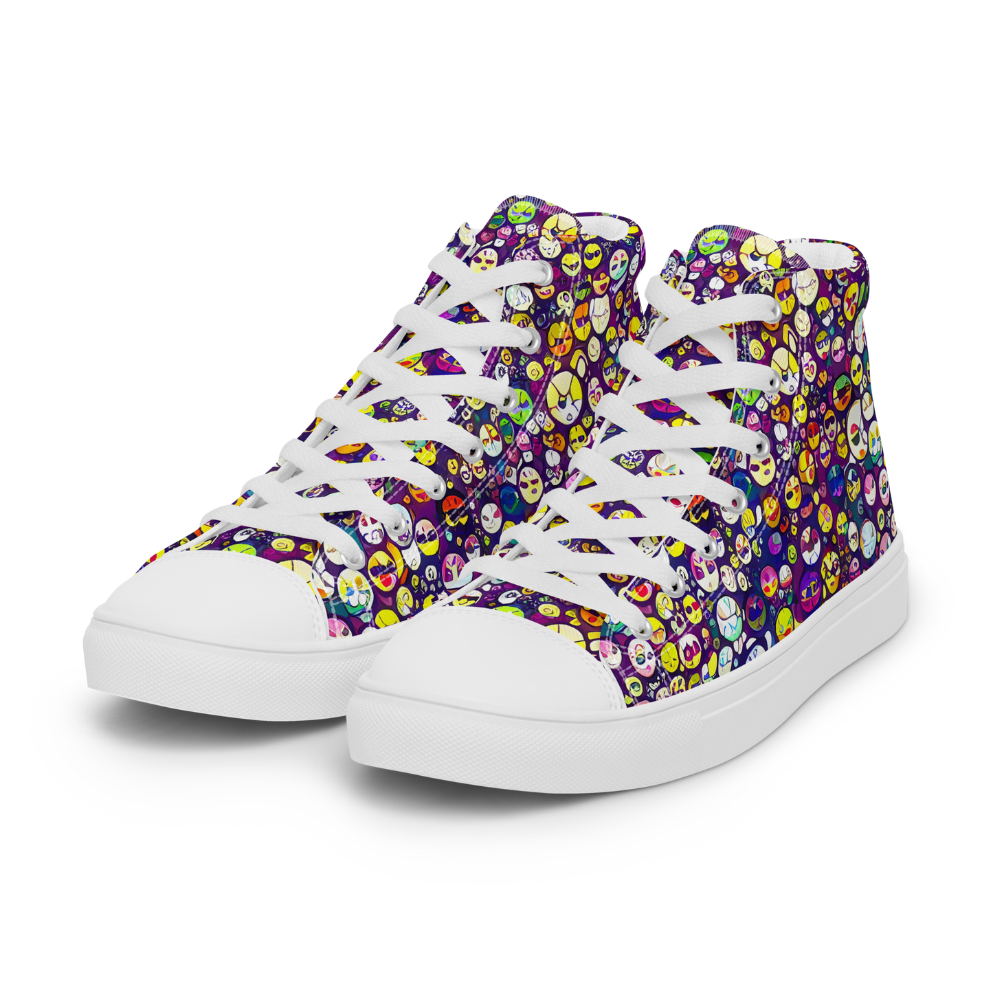 Men's High Top Canvas Shoes - Mosaic Moods