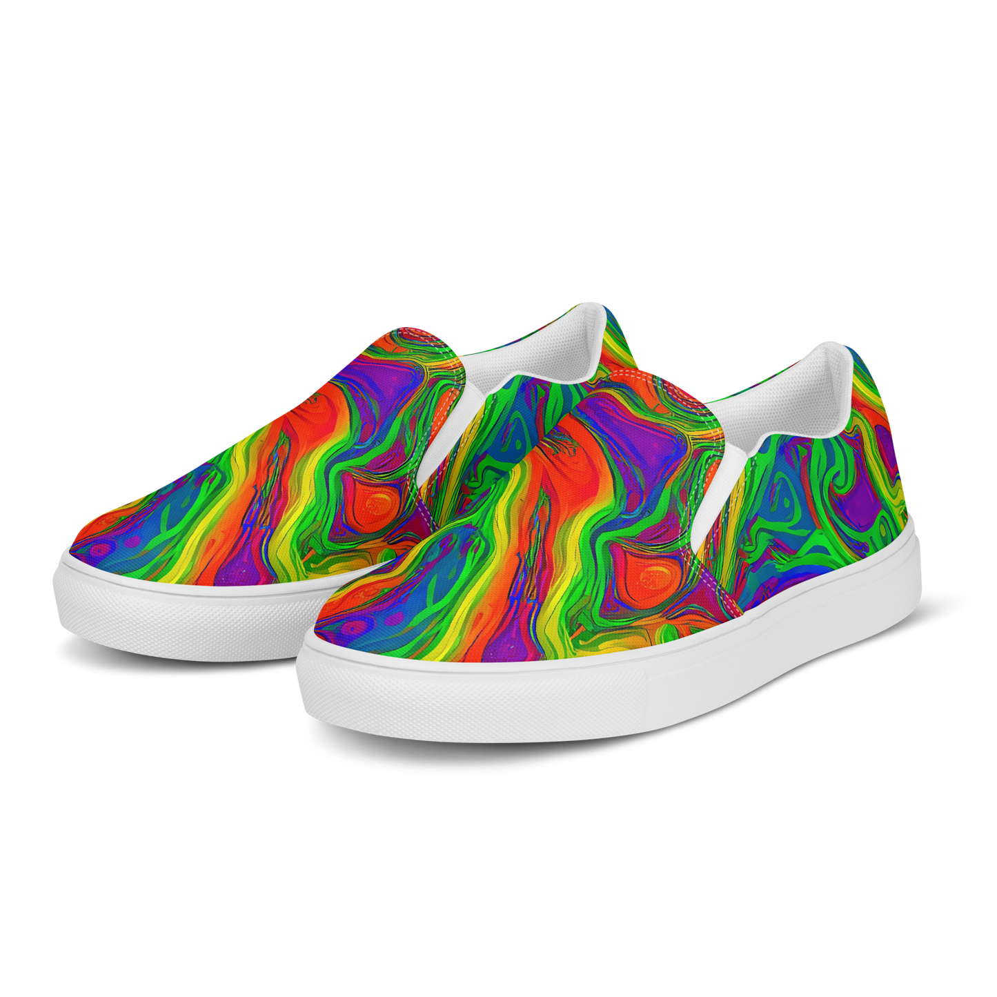 Women's Slip-On Canvas Shoes - Psychedelic Waves