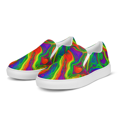 Women's Slip-On Canvas Shoes - Psychedelic Waves