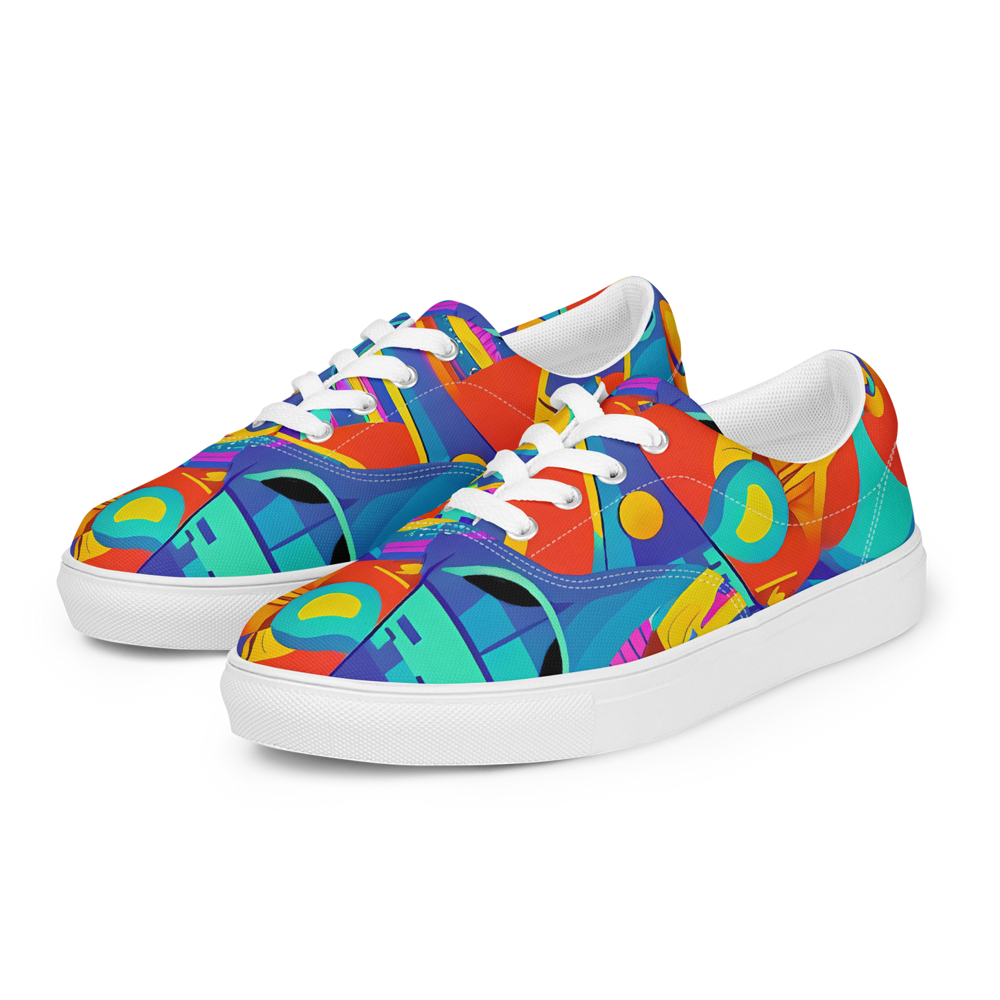 Men's Lace-Up Canvas Shoes - Blast of Color