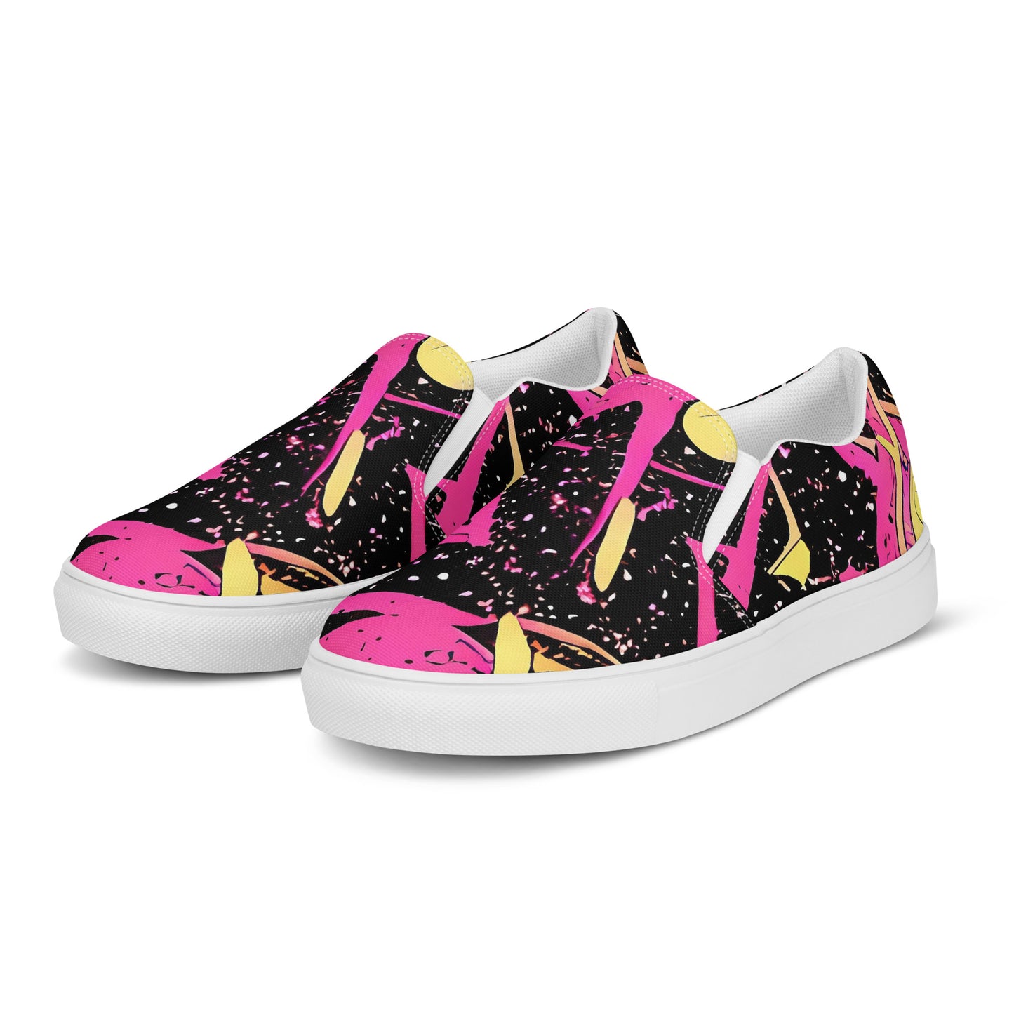 Men's Slip-On Canvas Shoes - Galaxy Graffiti