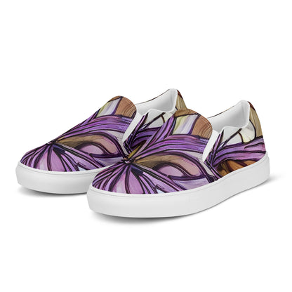 Women's Slip-On Canvas Shoes - Stained Glass Whirl