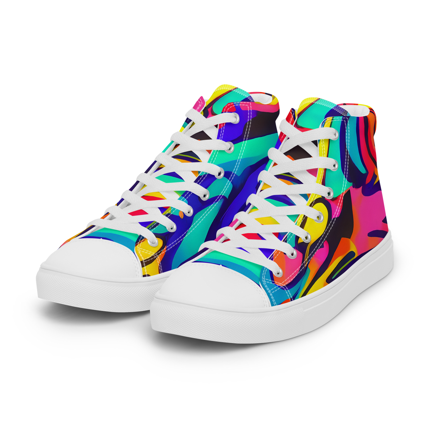 Men's High Top Canvas Shoes - Electric Ecstasy