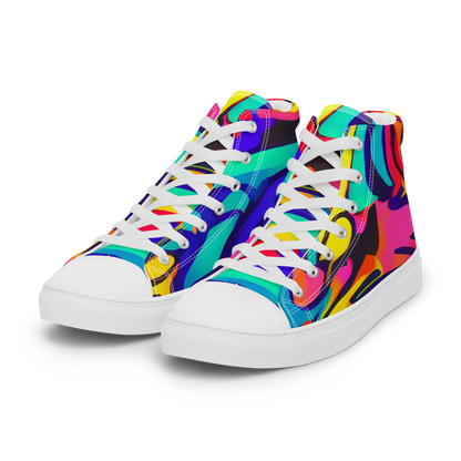 Men's High Top Canvas Shoes - Electric Ecstasy
