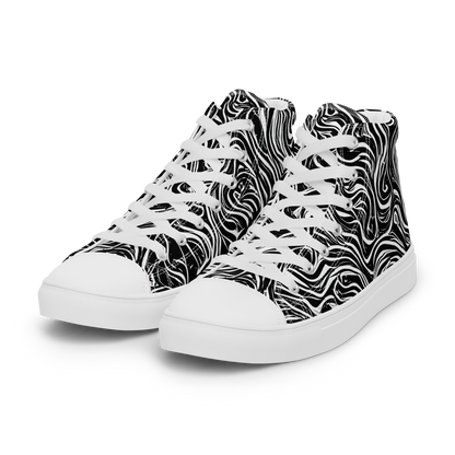 Men's High Top Canvas Shoes - Inky Whispers