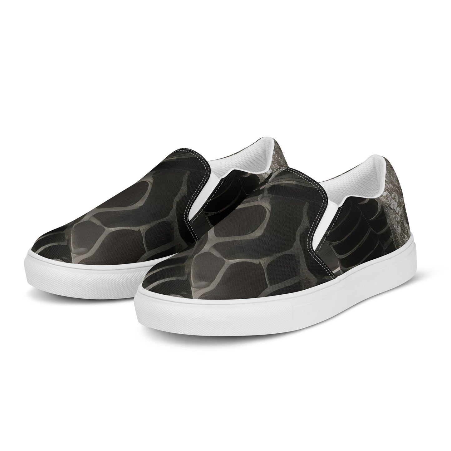 Women's Slip-On Canvas Shoes - Serpent Symphony