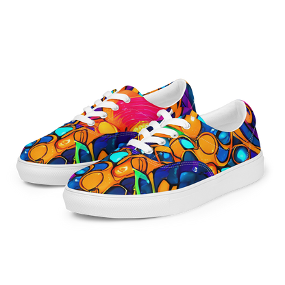 Women's Lace-Up Canvas Shoes - Iridescent Nebula