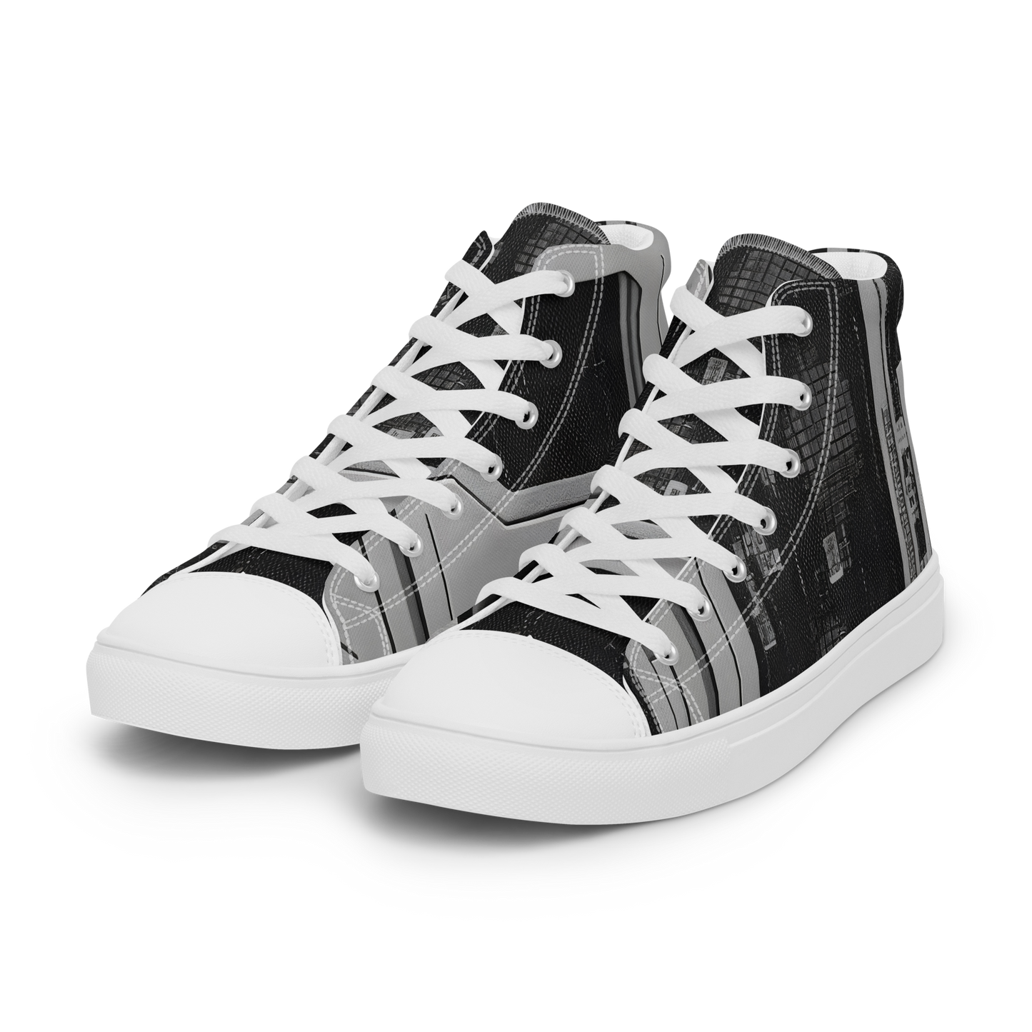 Men's High Top Canvas Shoes - Concrete Harmony