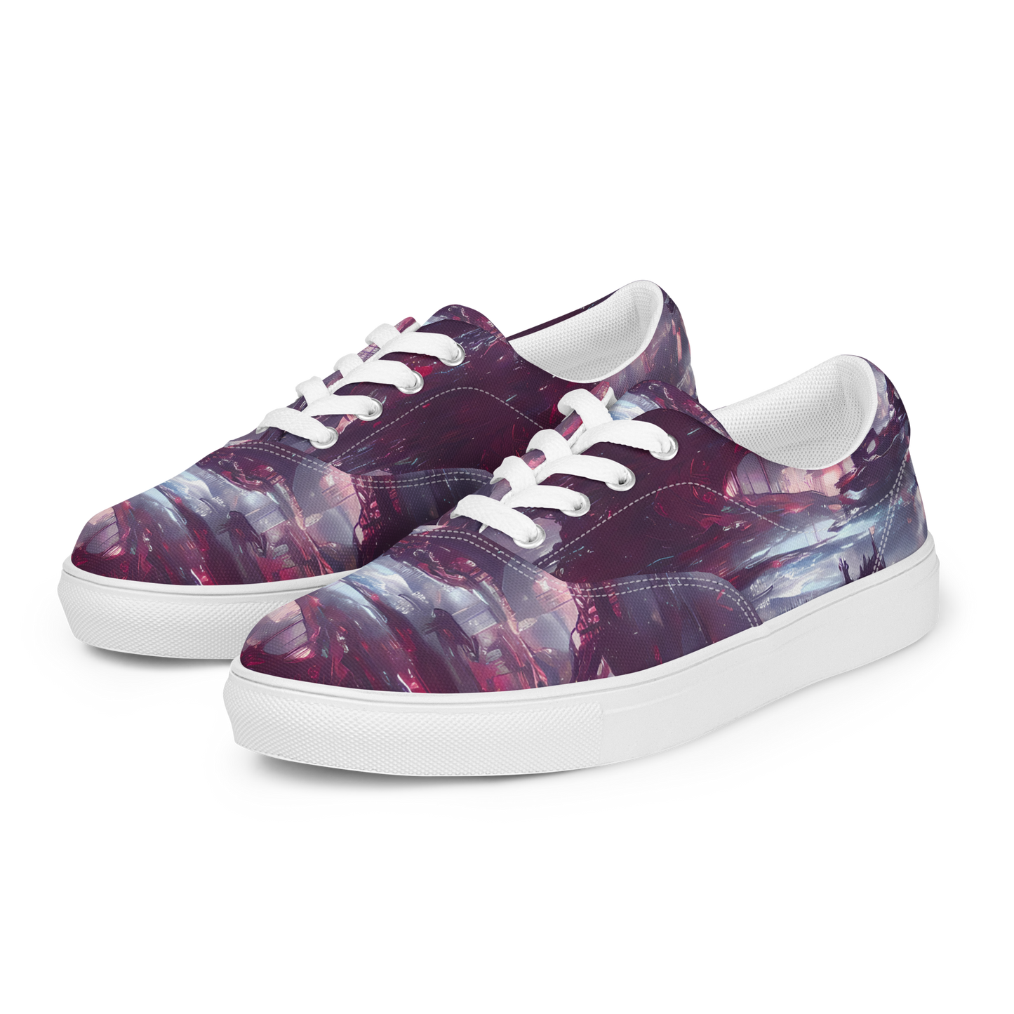 Women's Lace-Up Canvas Shoes - Twilight Fortresses