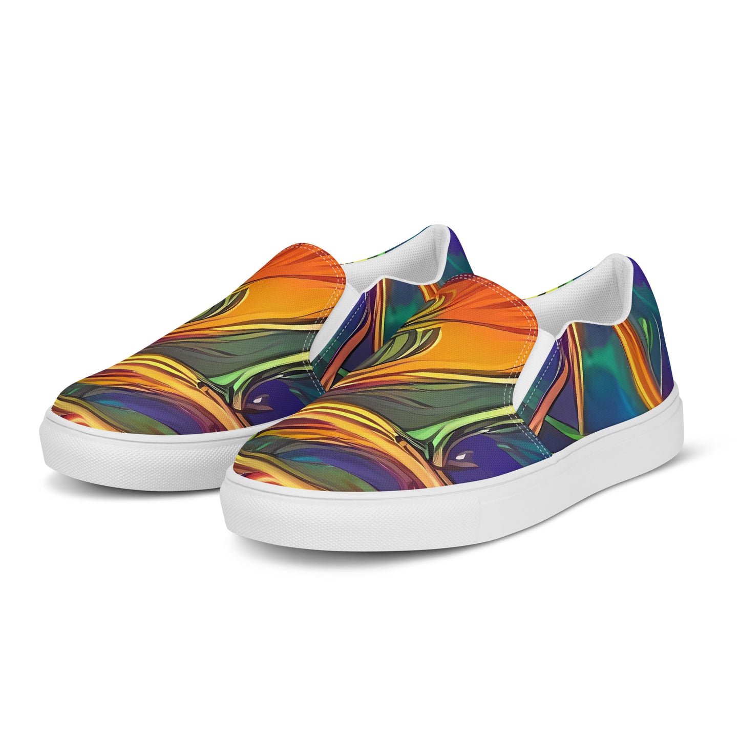 Men's Slip-On Canvas Shoes - Luminous Whirl