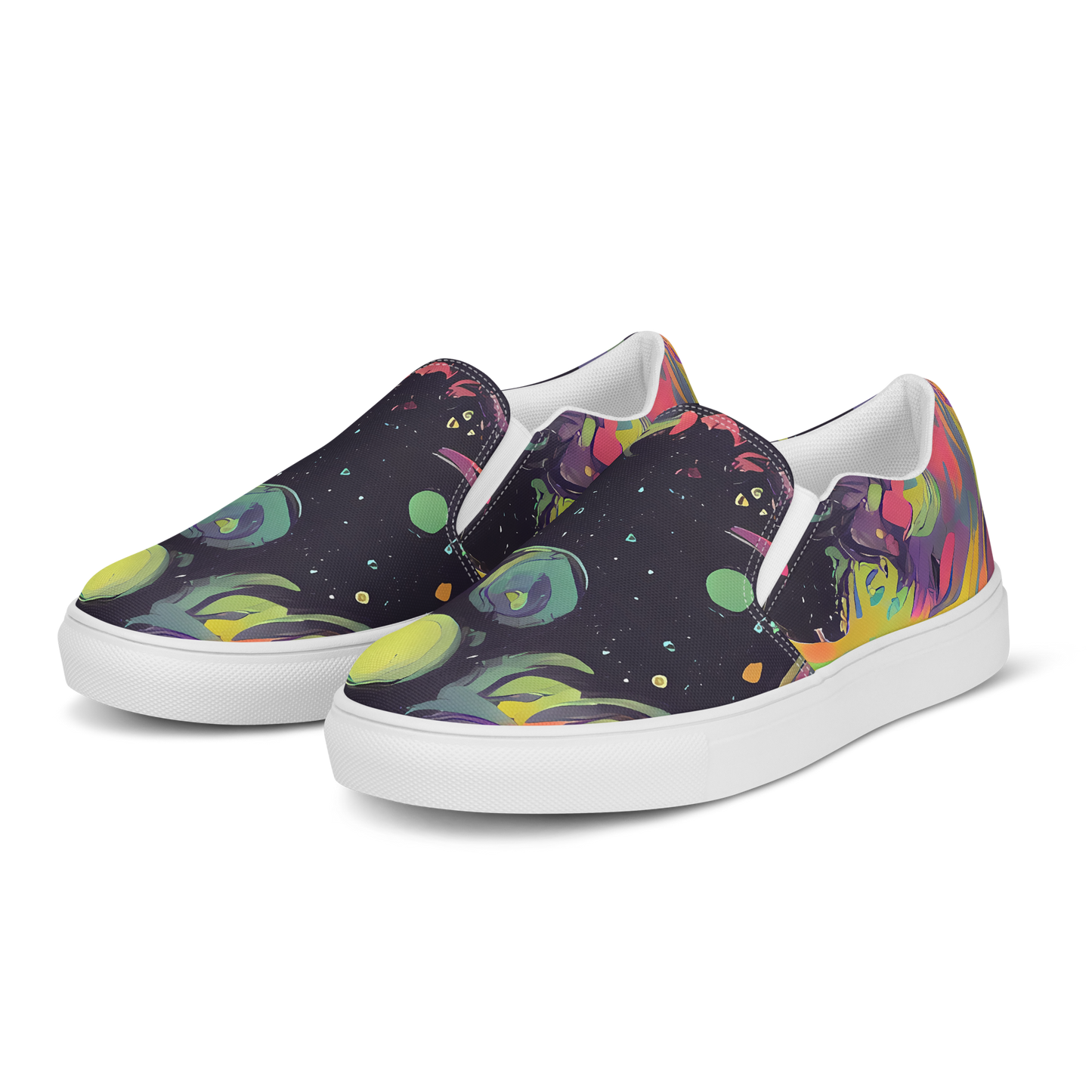 Men's Slip-On Canvas Shoes - Psychedelic Drift