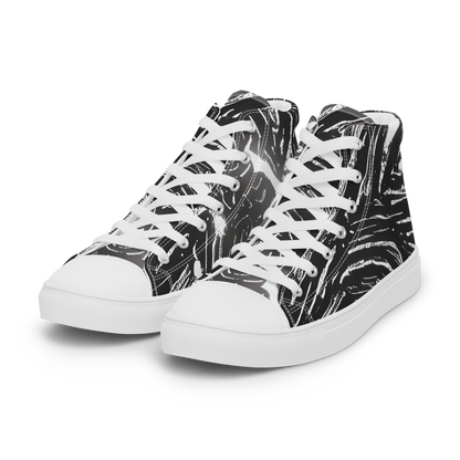 Women's High Top Canvas Shoes - Silver Swirl