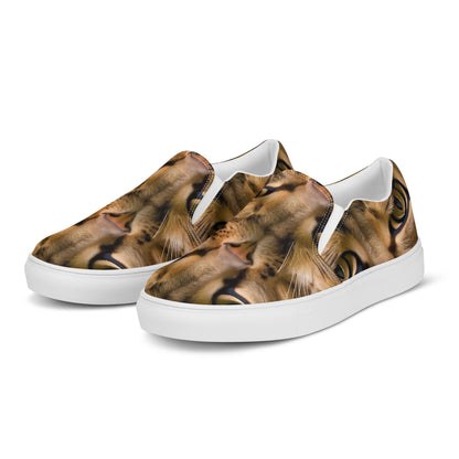 Women's Slip-On Canvas Shoes - Feline Whisper