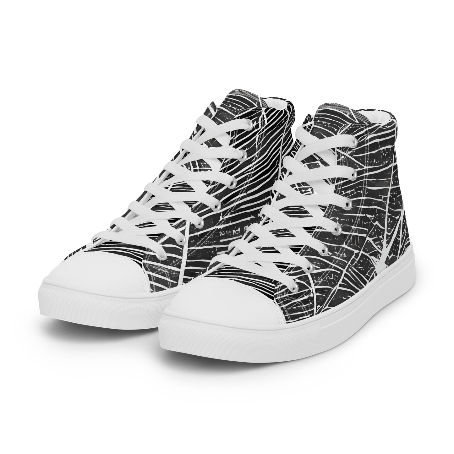 Men's High Top Canvas Shoes - Silver Echo