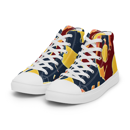 Men's High Top Canvas Shoes - Sunset Silhouette