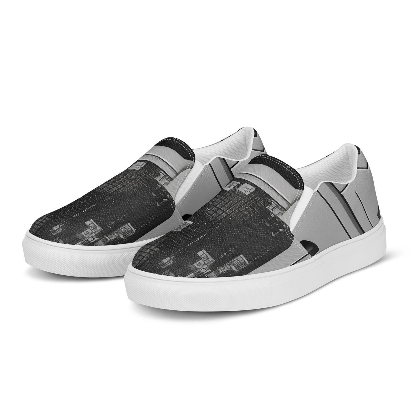 Men's Slip-On Canvas Shoes - Concrete Harmony