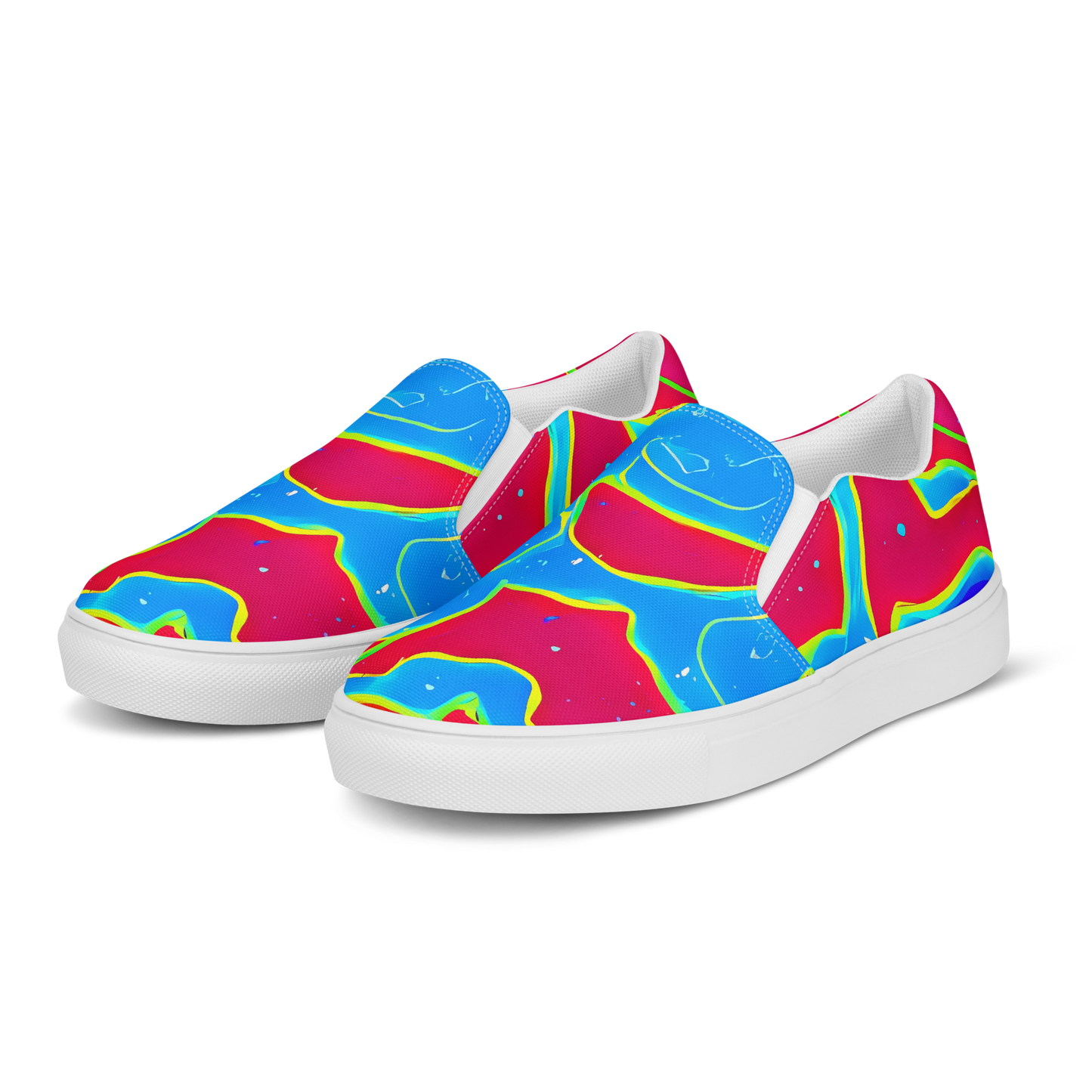 Men's Slip-On Canvas Shoes - Electric Bloom