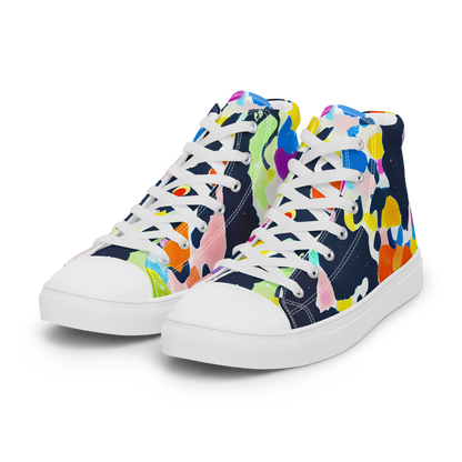 Men's High Top Canvas Shoes - Kaleido Burst