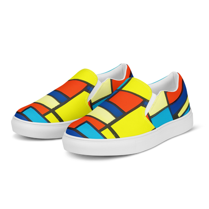 Men's Slip-On Canvas Shoes - Neon Fractals