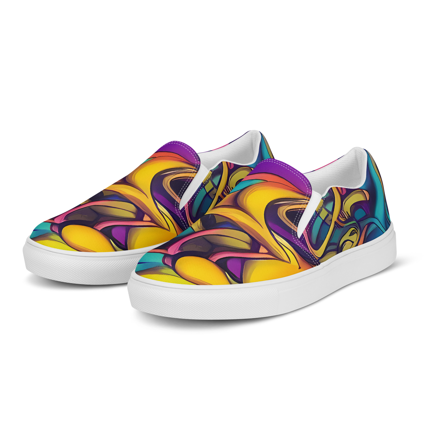 Women's Slip-On Canvas Shoes - Pre-Raphaelite Wave