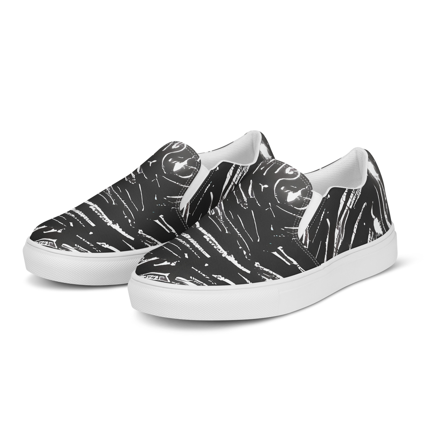 Men's Slip-On Canvas Shoes - Silver Swirl