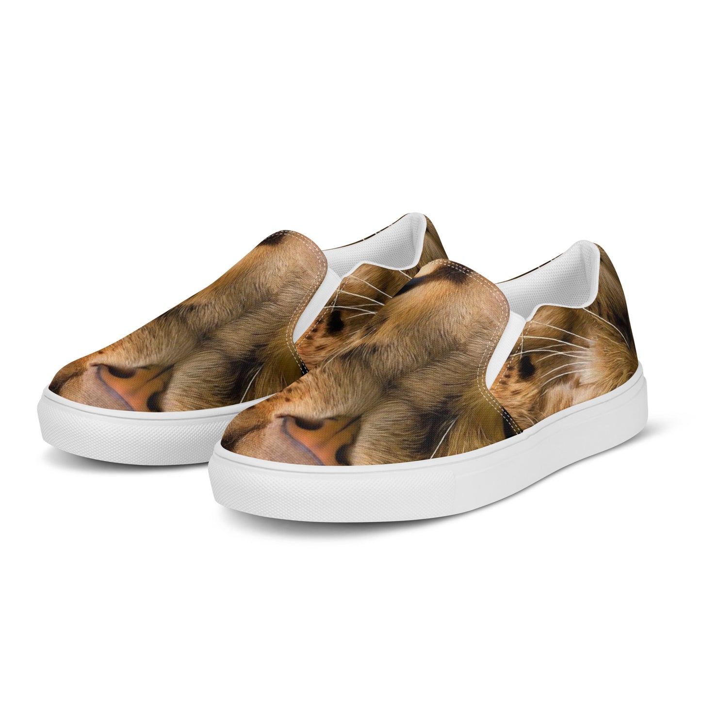 Men's Slip-On Canvas Shoes - Feline Whisper