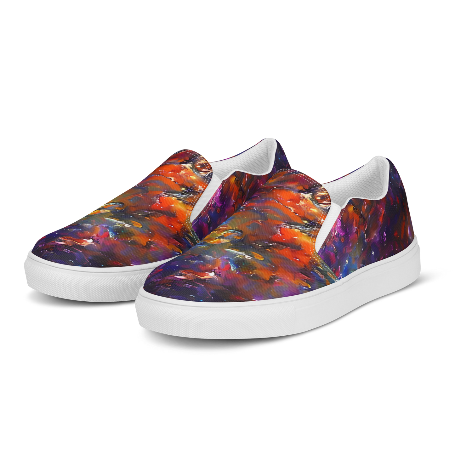 Women's Slip-On Canvas Shoes - Auroral Ripples