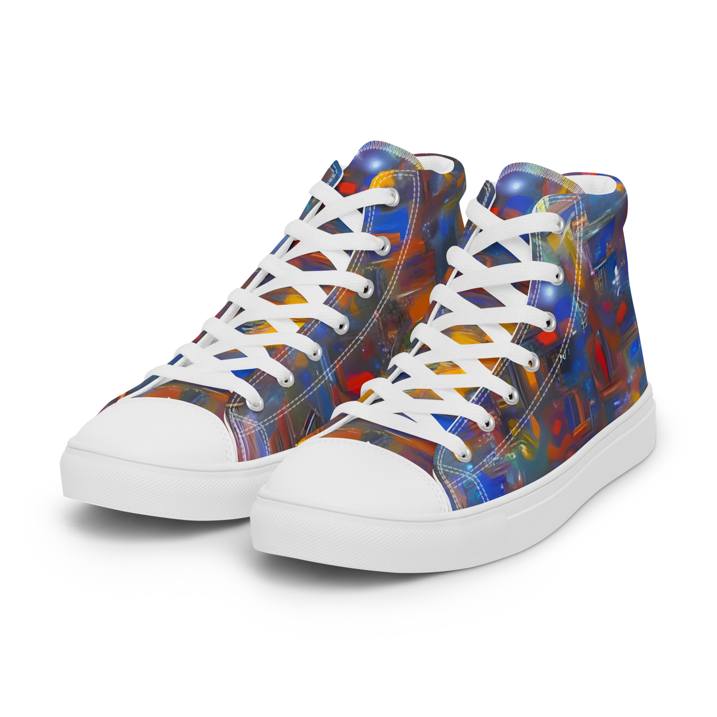 Women's High Top Canvas Shoes - Abstract Conflux
