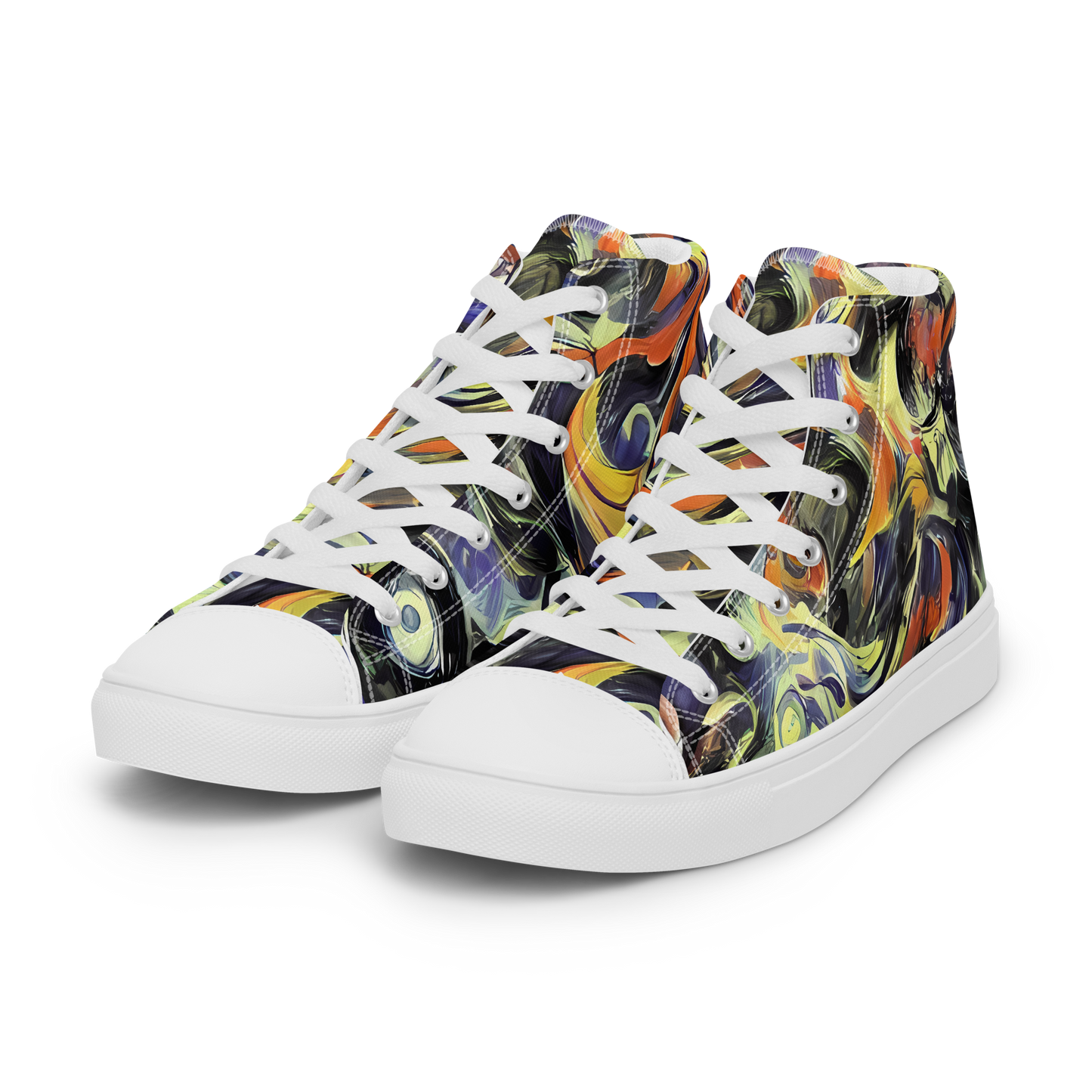 Men's High Top Canvas Shoes - Twilight Chaos