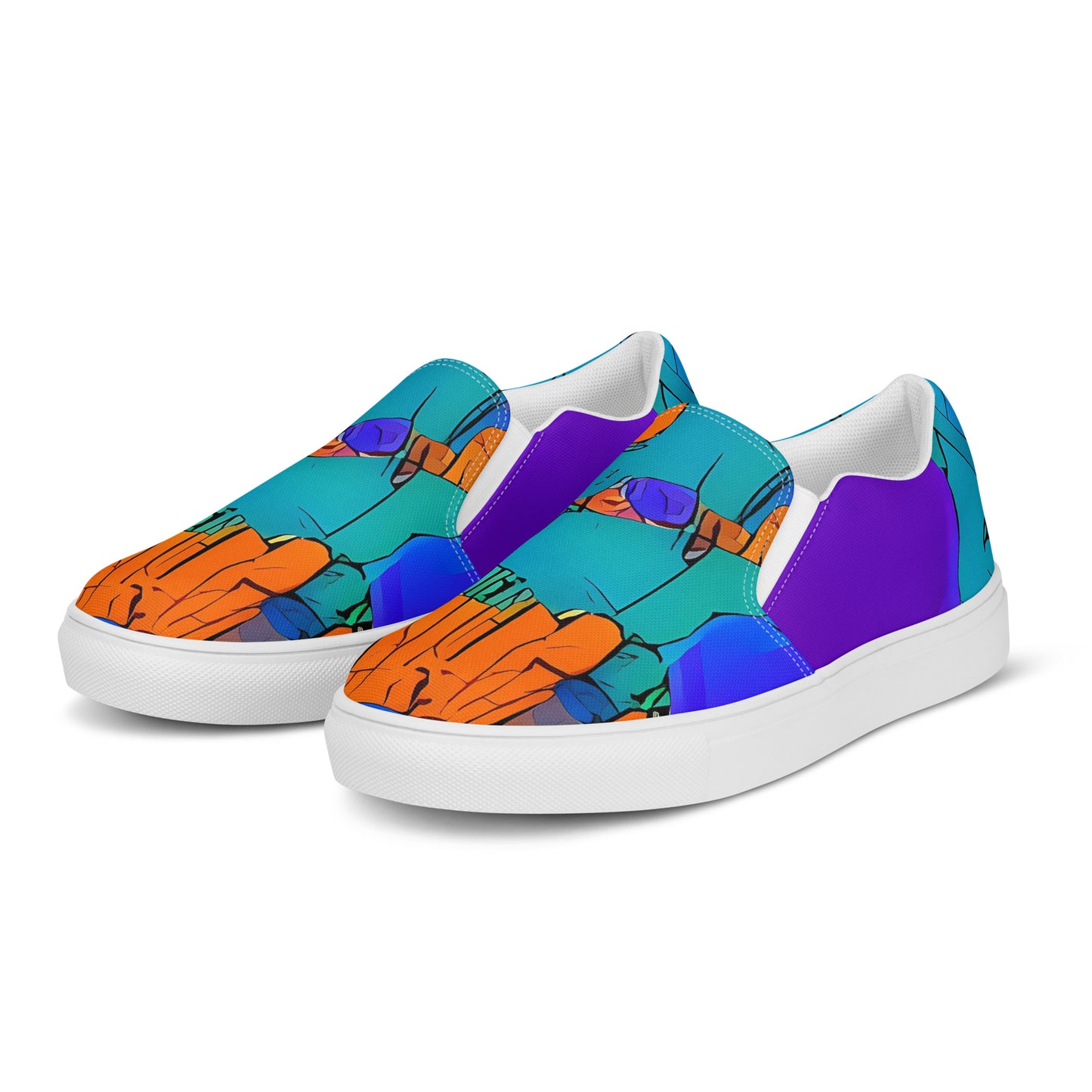 Men's Slip-On Canvas Shoes - Intergalactic Rhythms