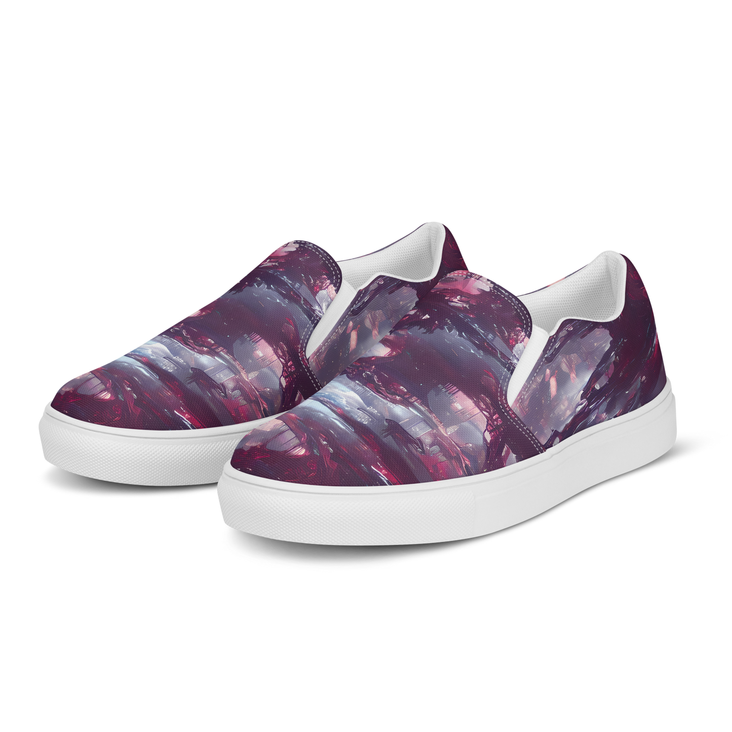 Women's Slip-On Canvas Shoes - Twilight Fortresses