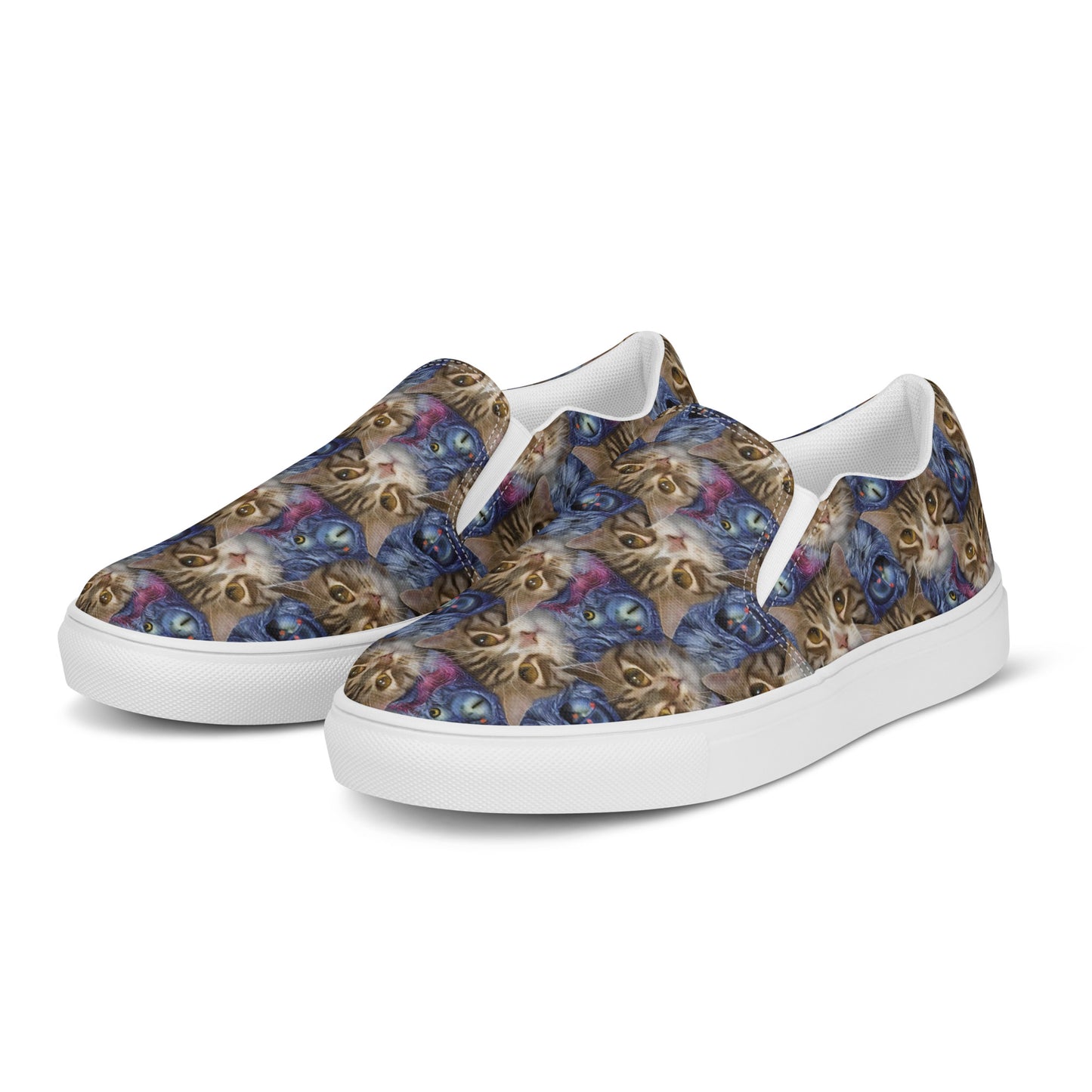 Men's Slip-On Canvas Shoes - Feline Fantasy