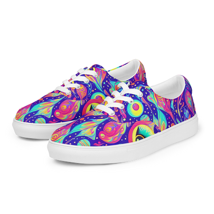 Women's Lace-Up Canvas Shoes - Mystic Petal Dance