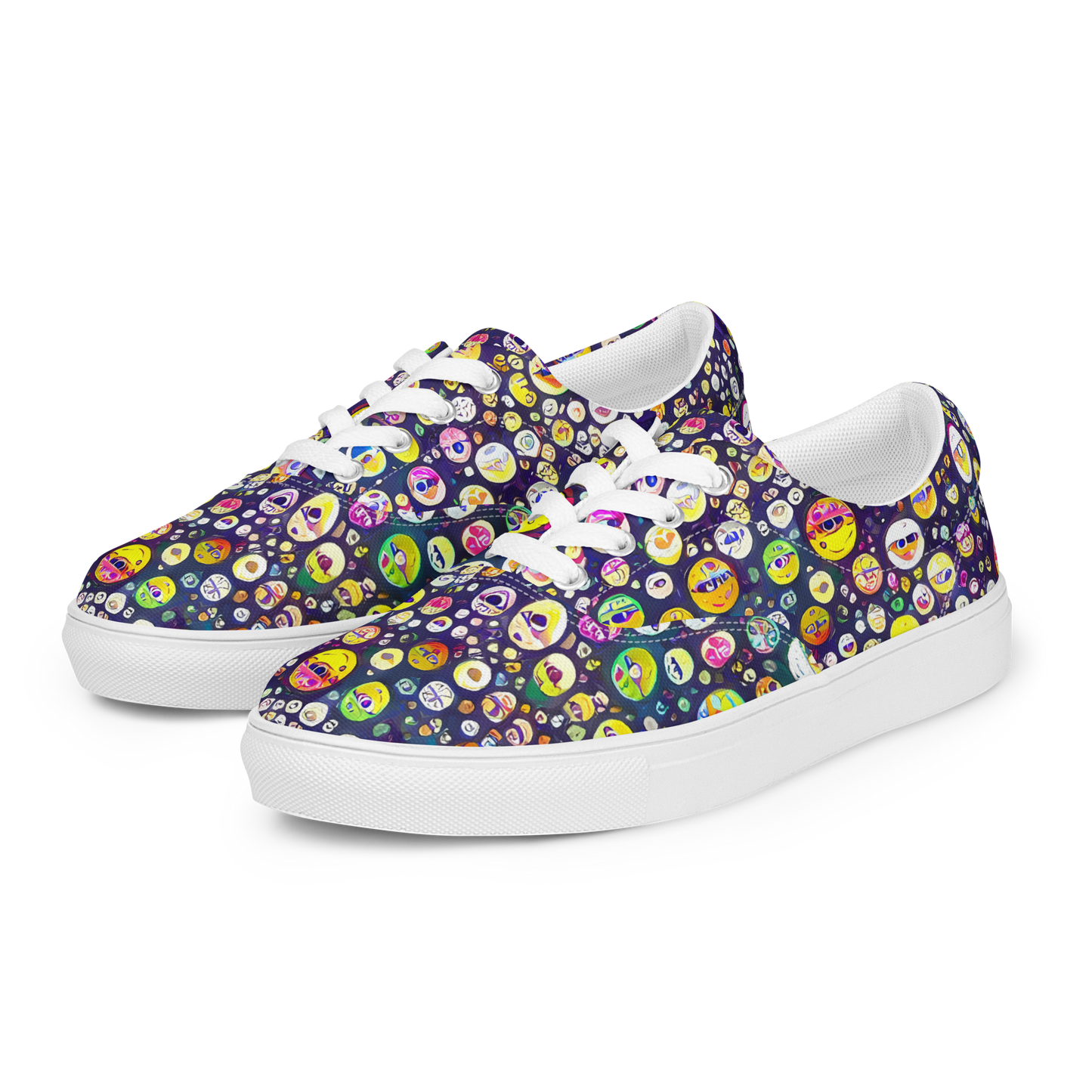 Men's Lace-Up Canvas Shoes - Whimsical Eyescape