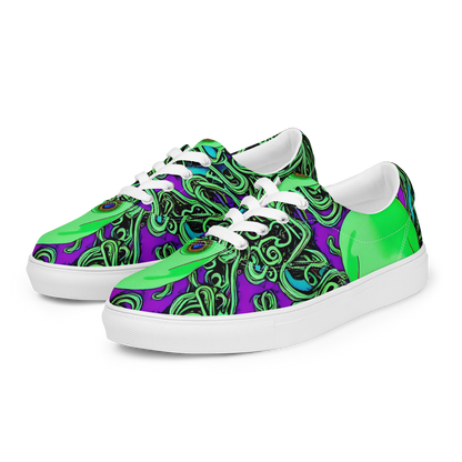 Men's Lace-Up Canvas Shoes - Ghostly Labyrinth