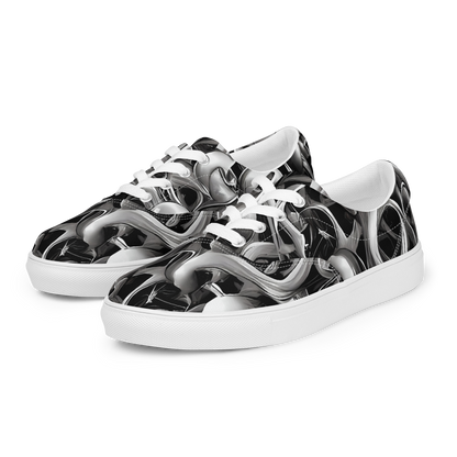 Women's Lace-Up Canvas Shoes - Fluid Monochrome