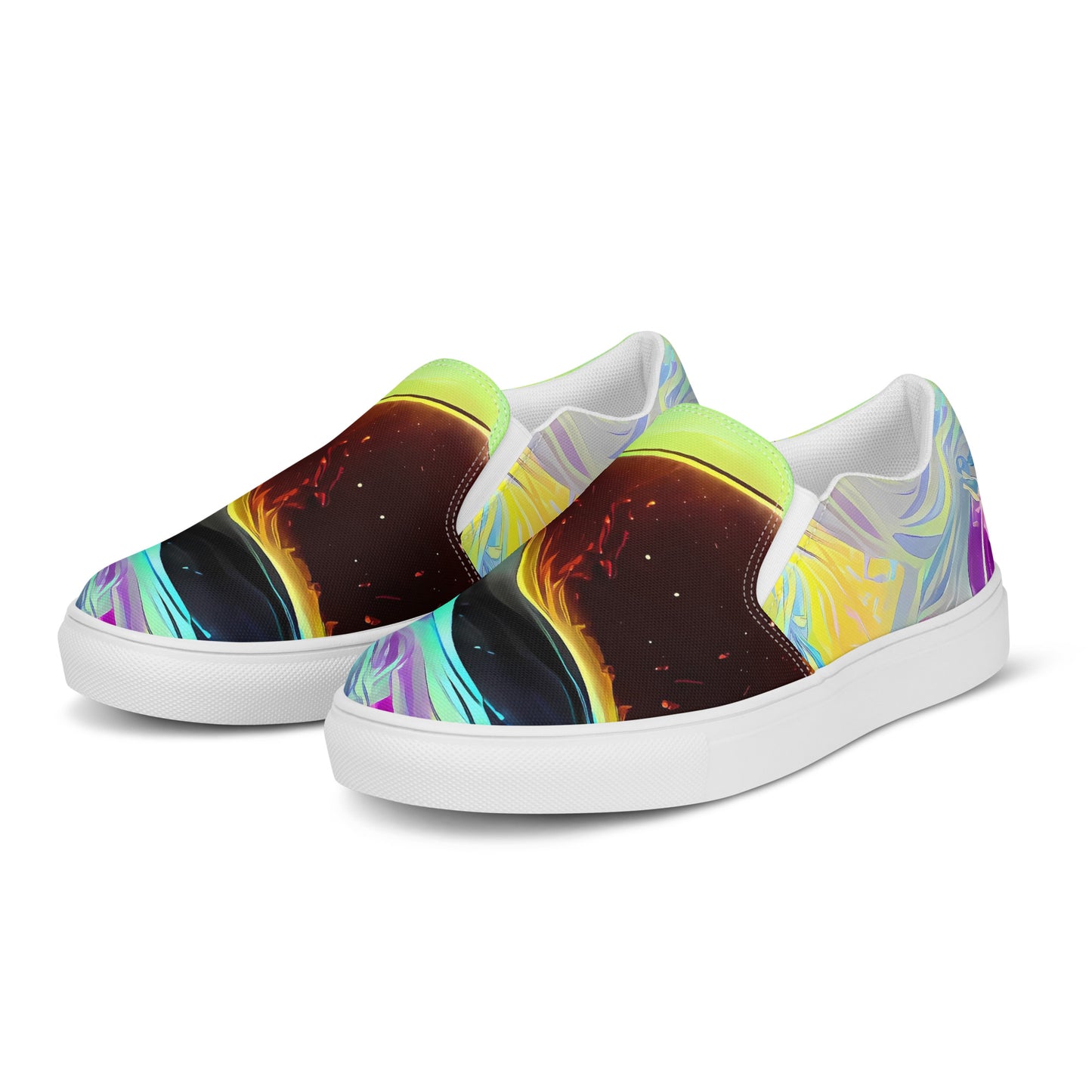 Men's Slip-On Canvas Shoes - Etherial Eruption