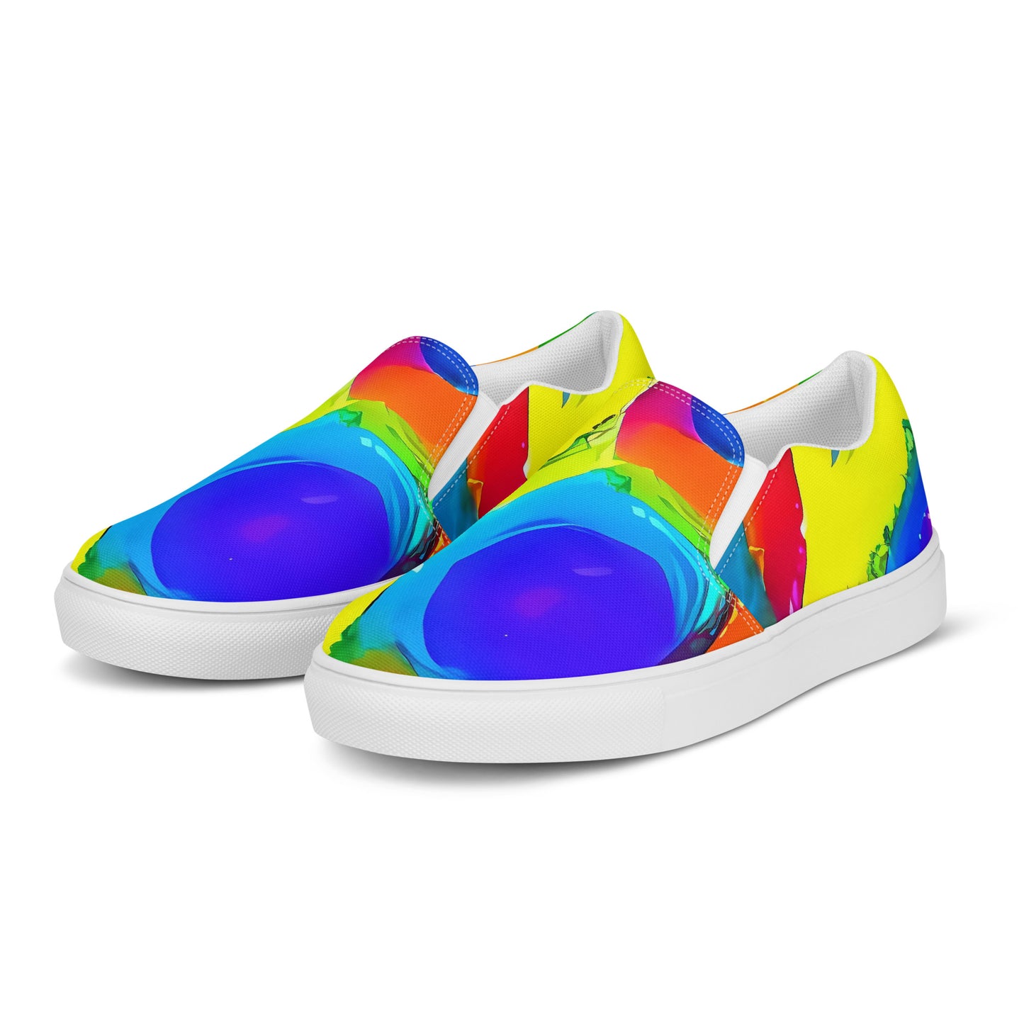 Men's Slip-On Canvas Shoes - Psychedelic Splash