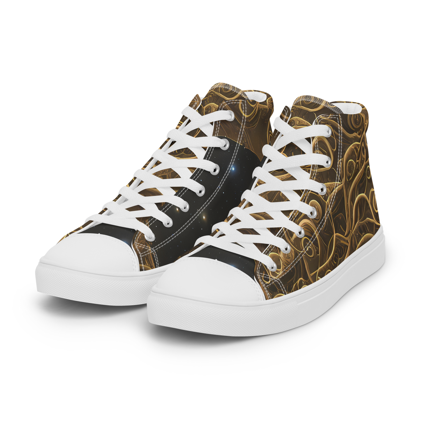 Women's High Top Canvas Shoes - Gilded Reverie