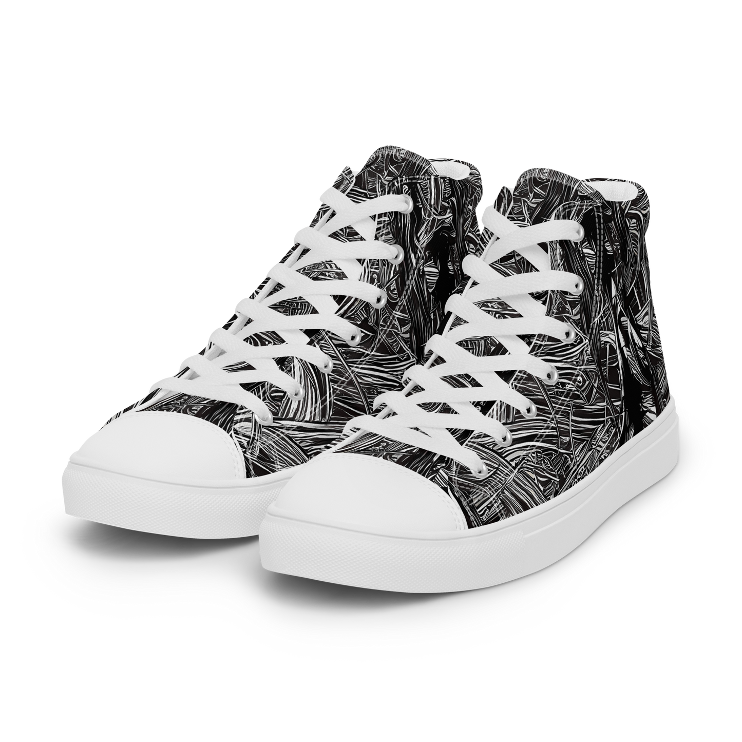 Men's High Top Canvas Shoes - Mesmeric Tangles
