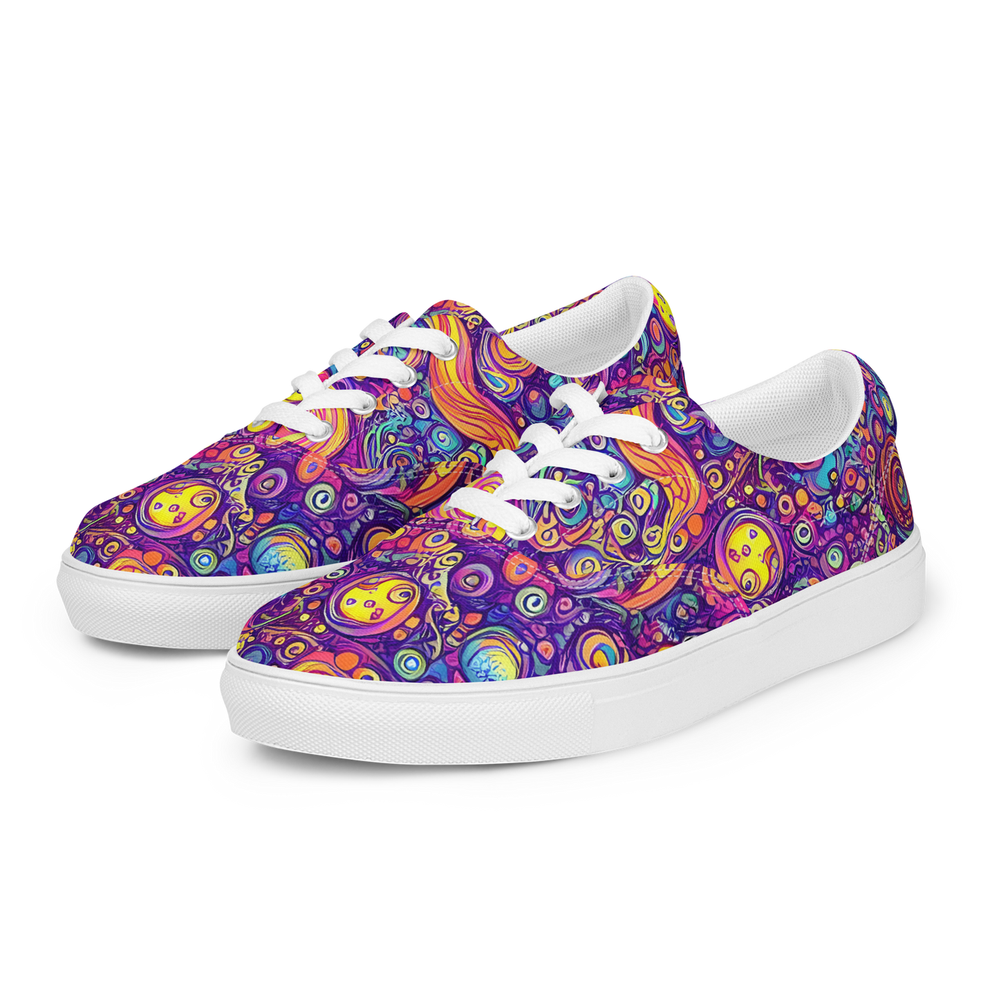 Women's Lace-Up Canvas Shoes - Festival of Whimsy
