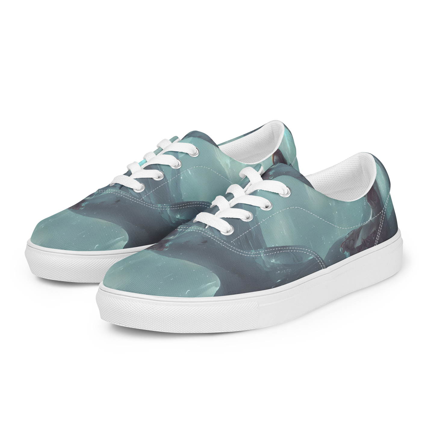 Women's Lace-Up Canvas Shoes - Liquid Serenity
